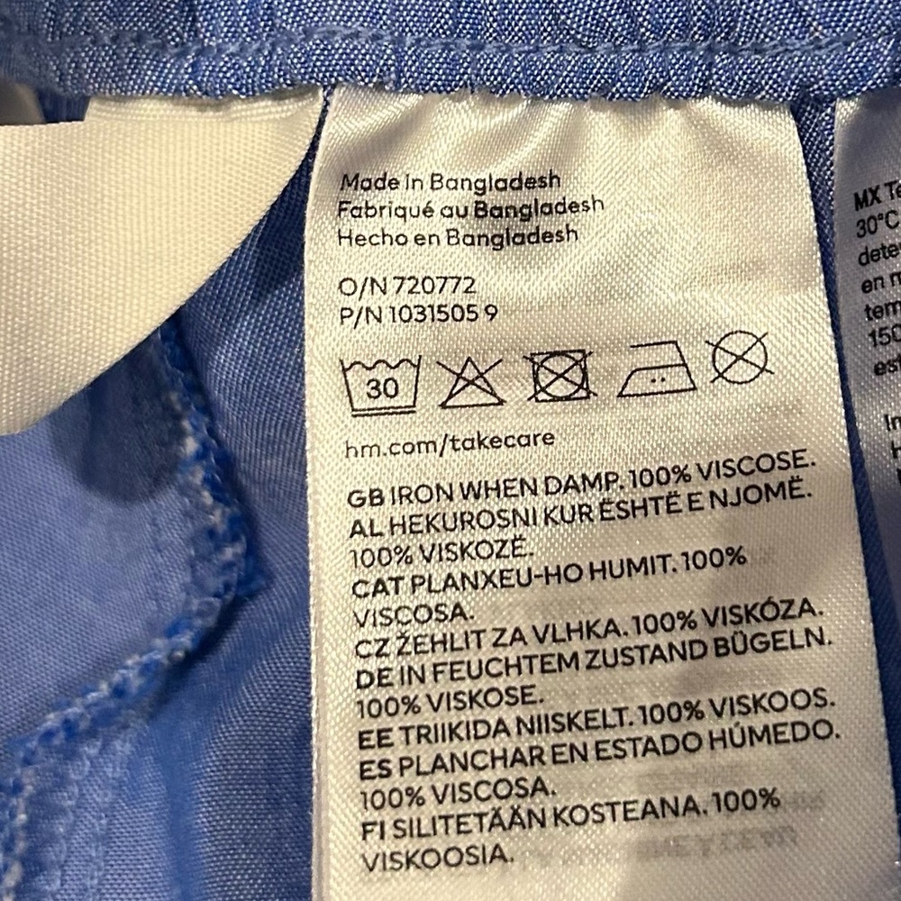 H&M Girl’s Matching Set Tank Top and Wide Leg Pants Chambray Blue - Picture 10 of 10